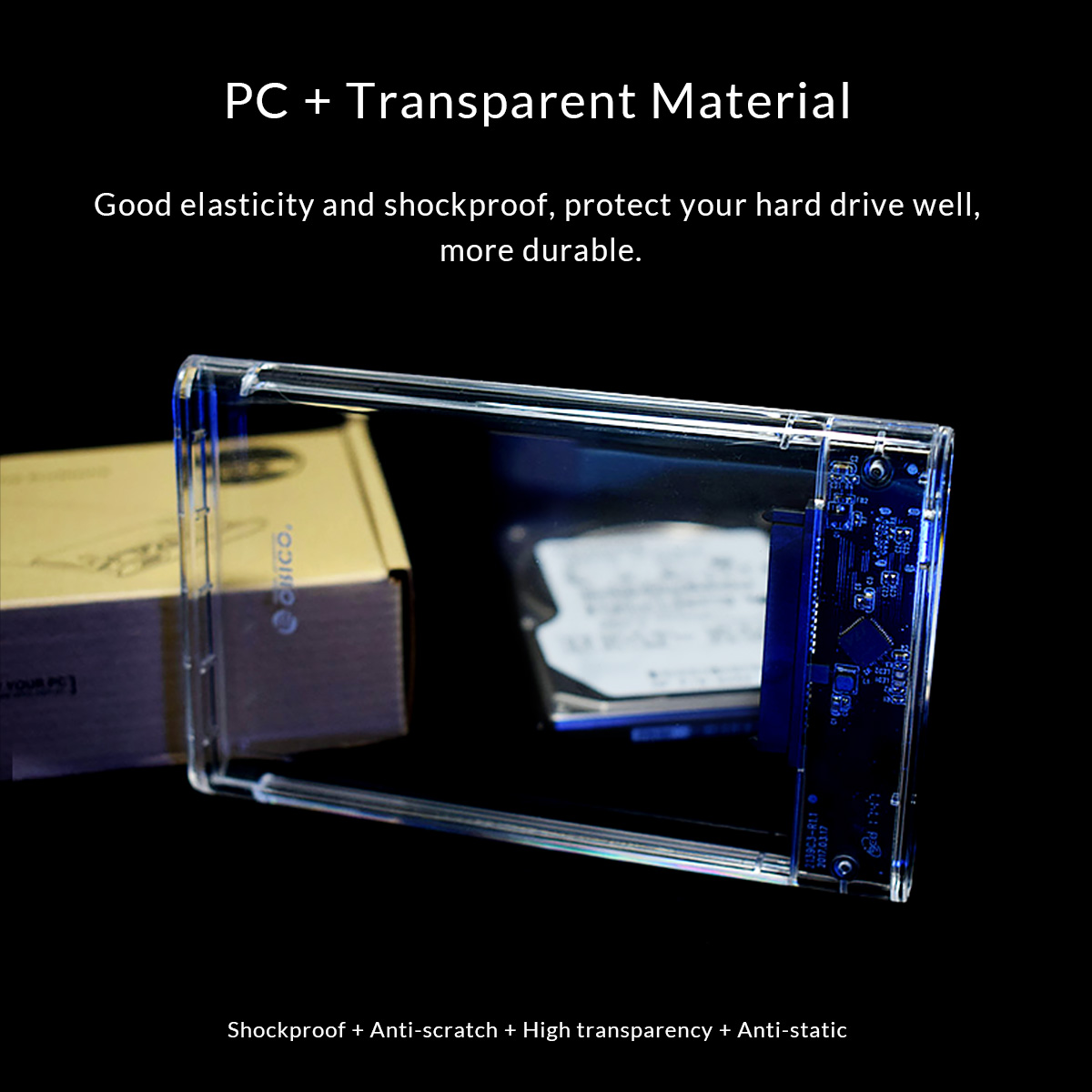 transparent hard drive enclosure