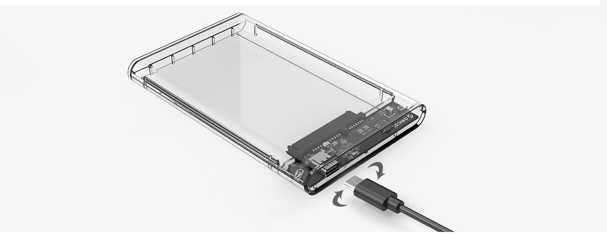 Transparent Type-C hard drive enclosure