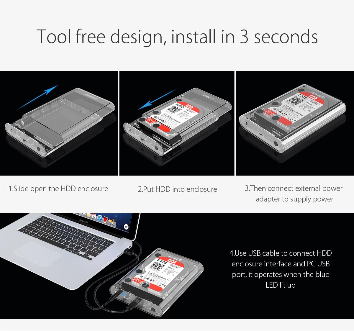tool free design,install in 3 seconds