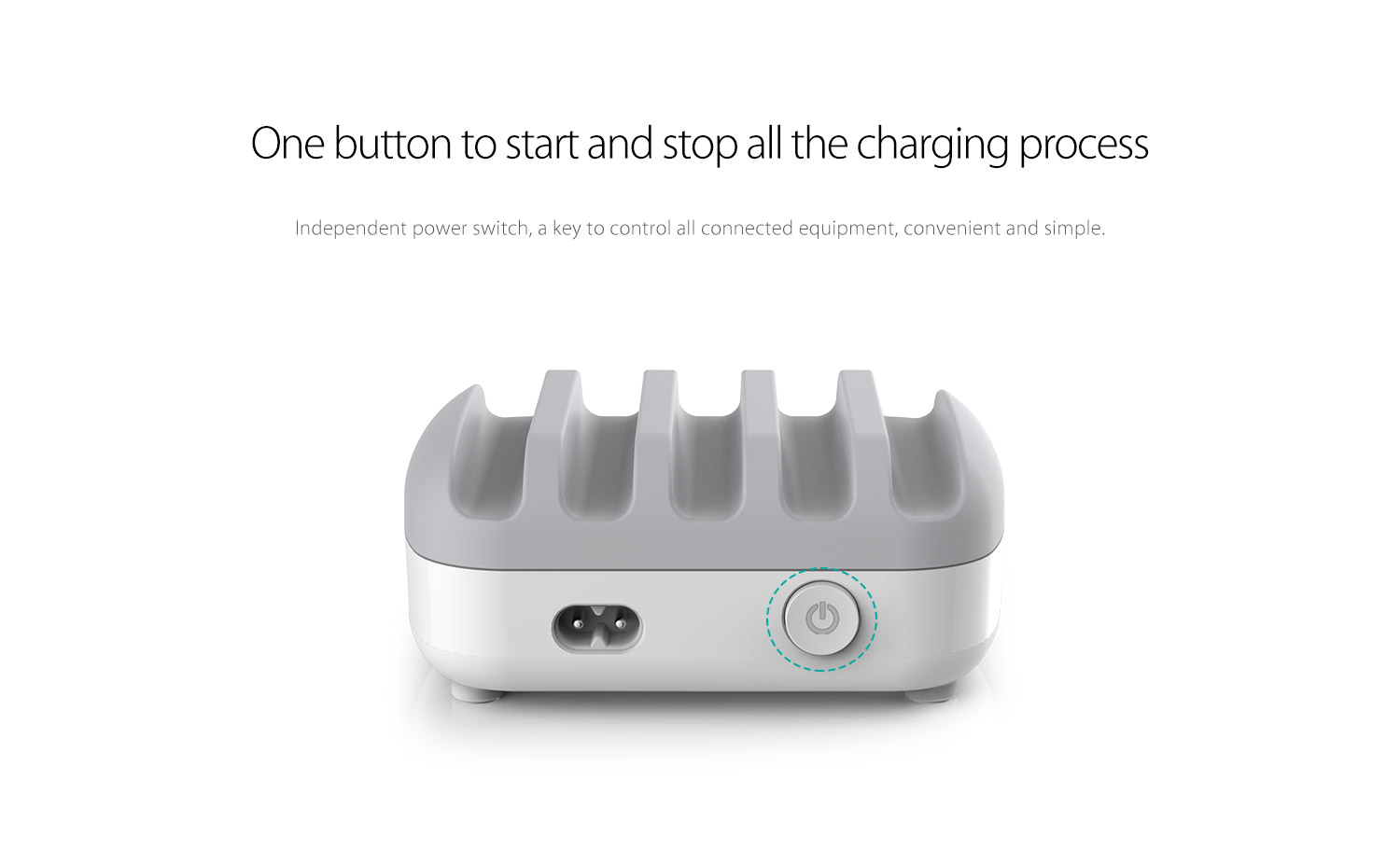 one button to start and stop all the charging process