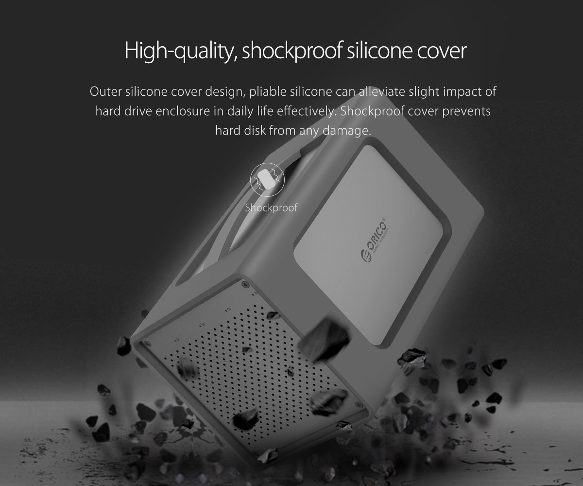 hard drive enclosure with silicone cover