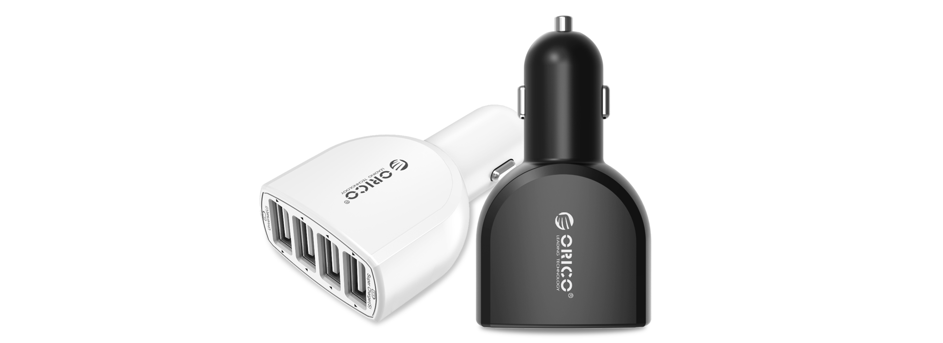 ORICO 4 Port USB Car Charger with Smart Super Charger