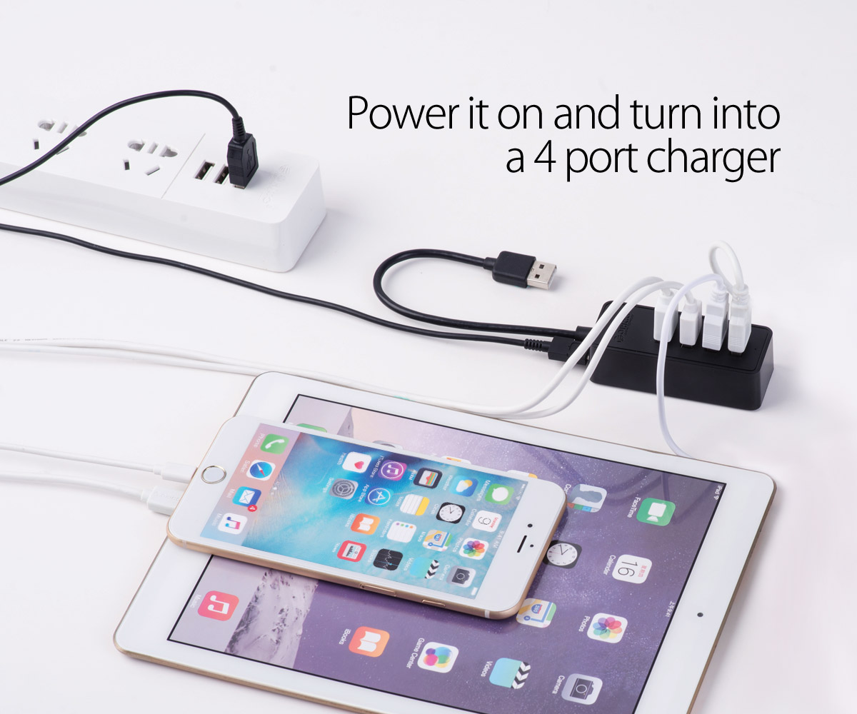 Can turn into a 4-port charger